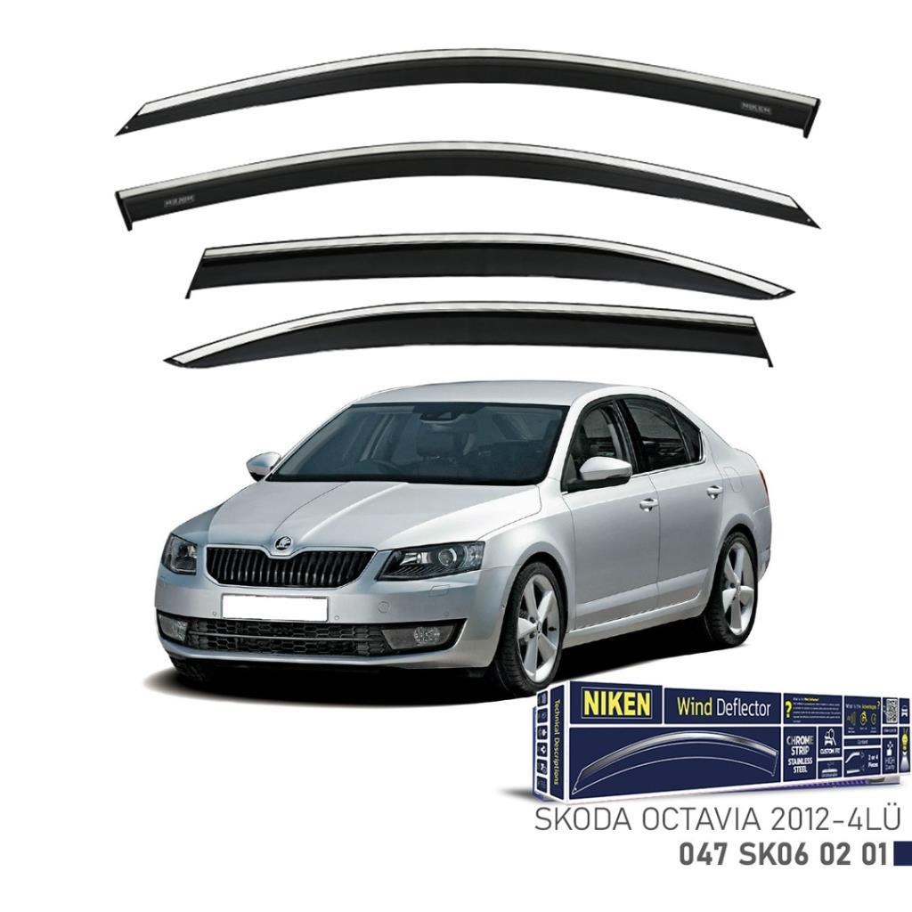 Skoda Octavia Niken Kromlu Cam Rüzgarlığı 4lü Set 2012 2021