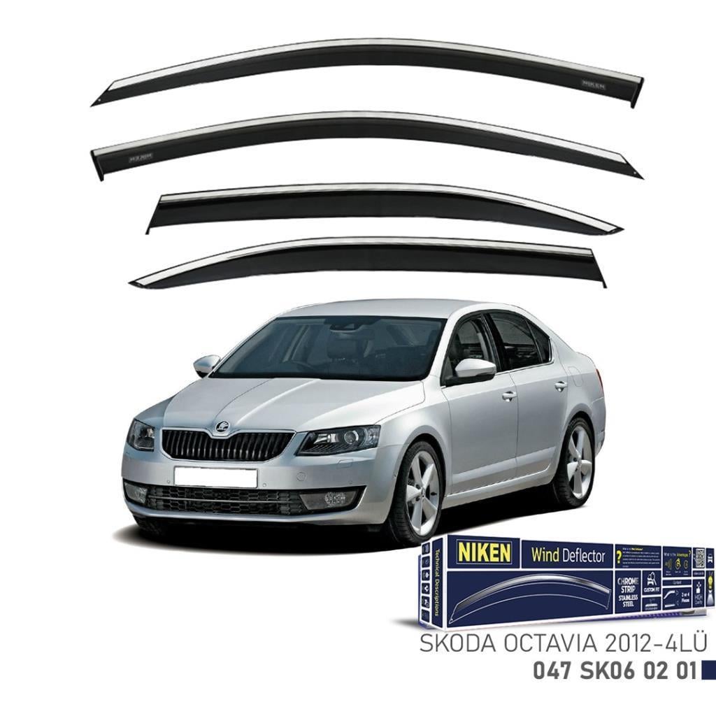 Skoda Octavia Niken Kromlu Cam Rüzgarlığı 4lü Set 2012 2021