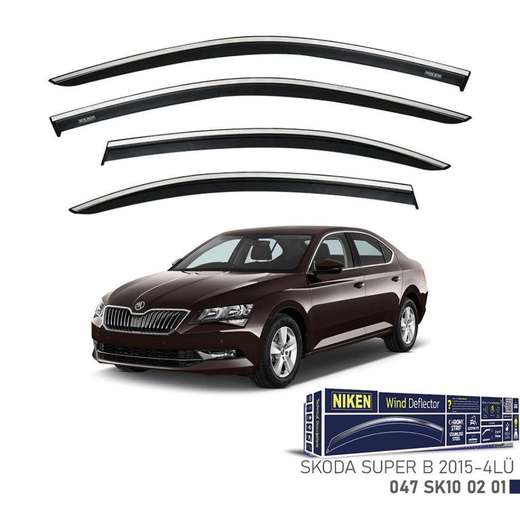 Skoda Superb Niken Kromlu Cam Rüzgarlığı 4lü Set 2015 ve Üstü