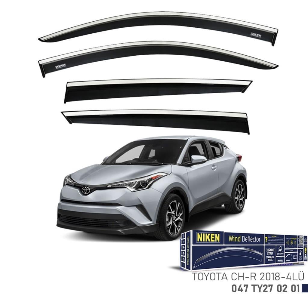 Toyota C hr Niken Kromlu Cam Rüzgarlığı 4lü Set 2018 2023
