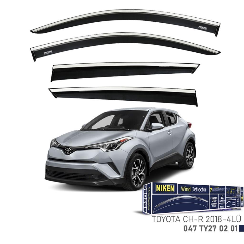 Toyota C hr Niken Kromlu Cam Rüzgarlığı 4lü Set 2018 2023