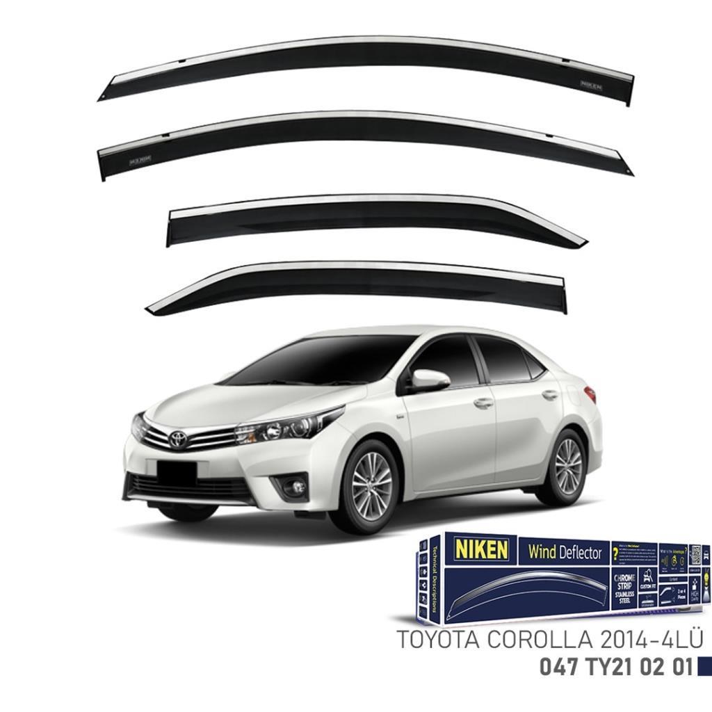 Toyota Corolla Niken Kromlu Cam Rüzgarlığı 4lü Set 2013 2018