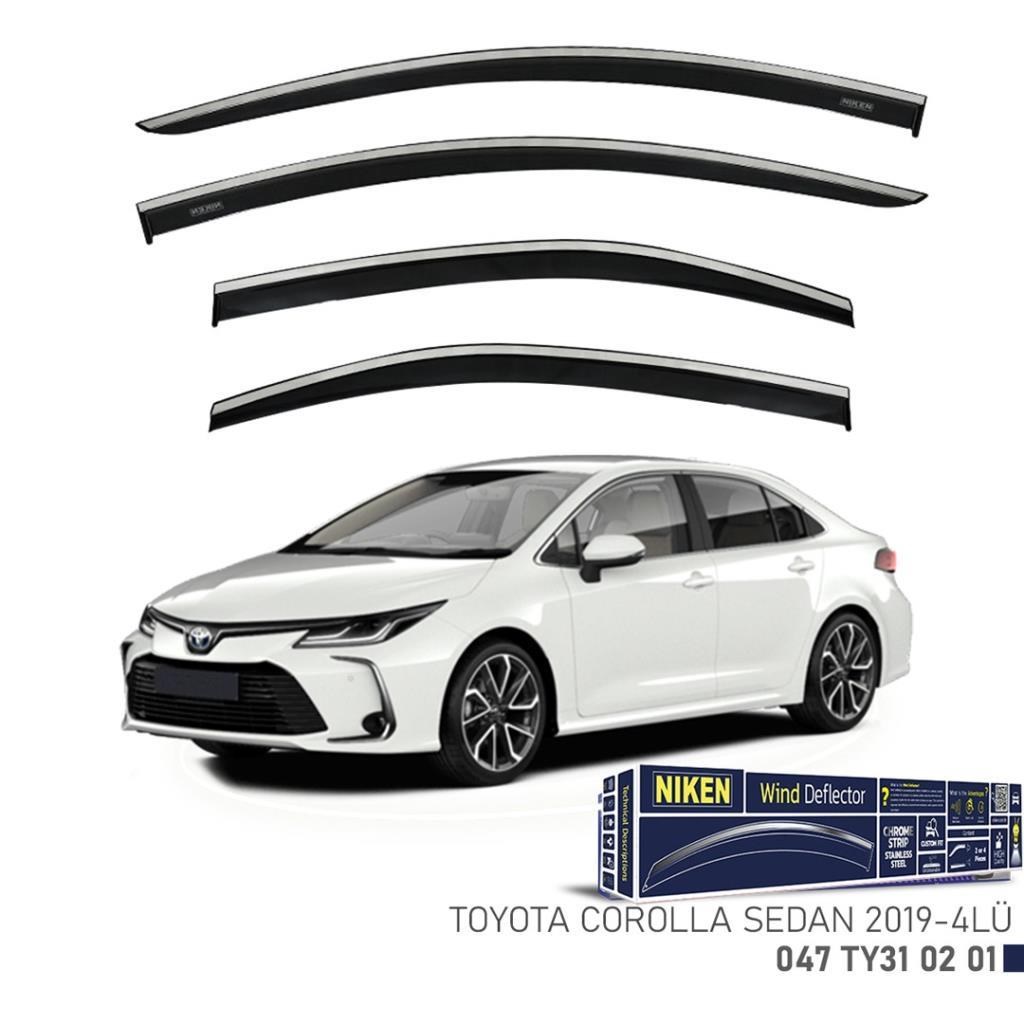 Toyota Corolla Sedan Niken Kromlu Cam Rüzgarlığı 4lü Set 2019 2022