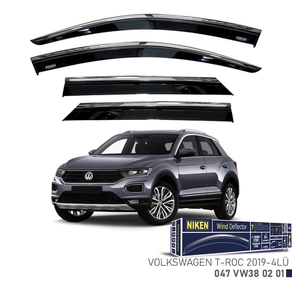 Volkswagen T-Roc Niken Kromlu Cam Rüzgarlığı 4lü Set 2019 ve Üstü