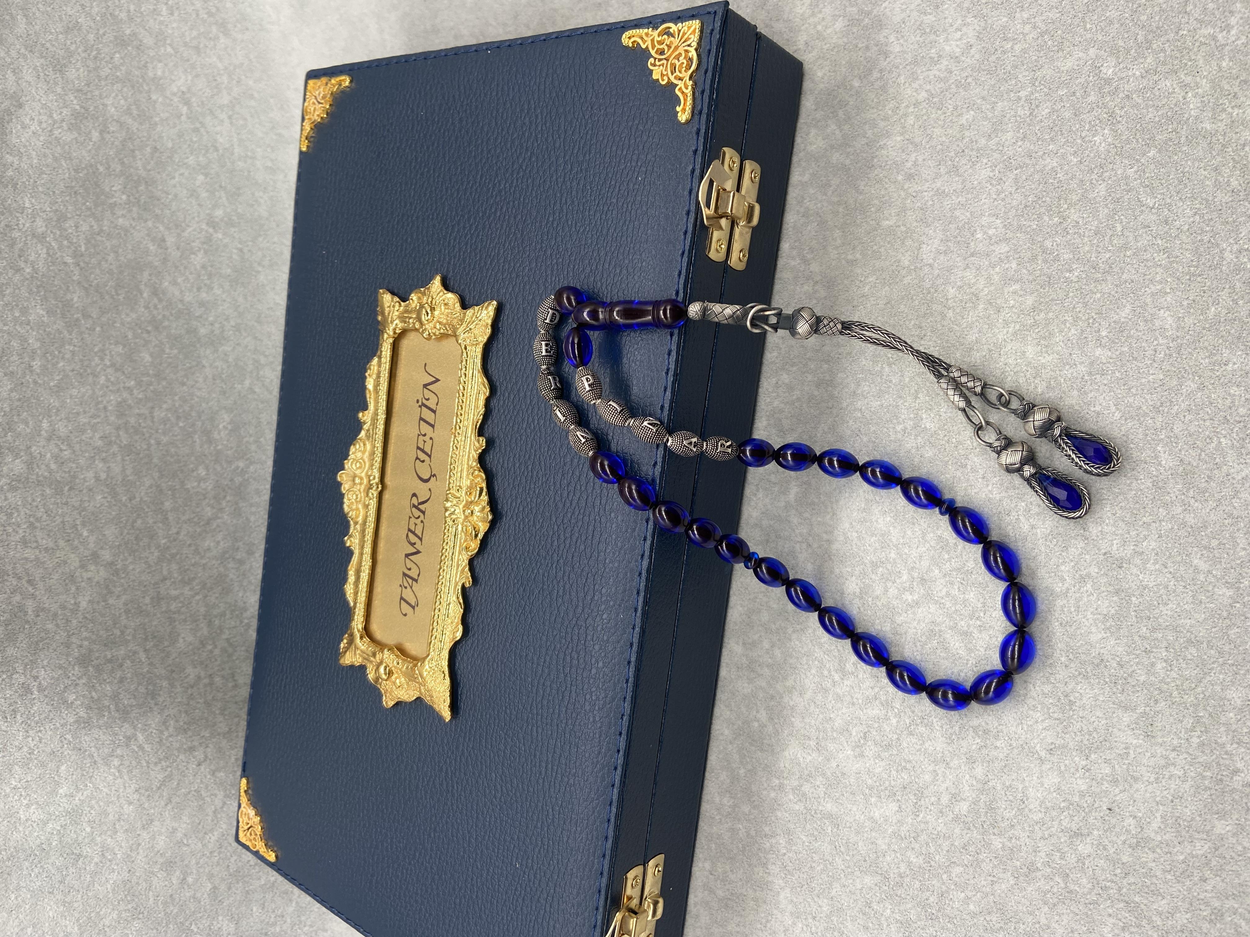 Kişiye Özel Gümüş İsimli Gümüş El Örmesi Kazaz Püsküllü Sıkma Kehribar