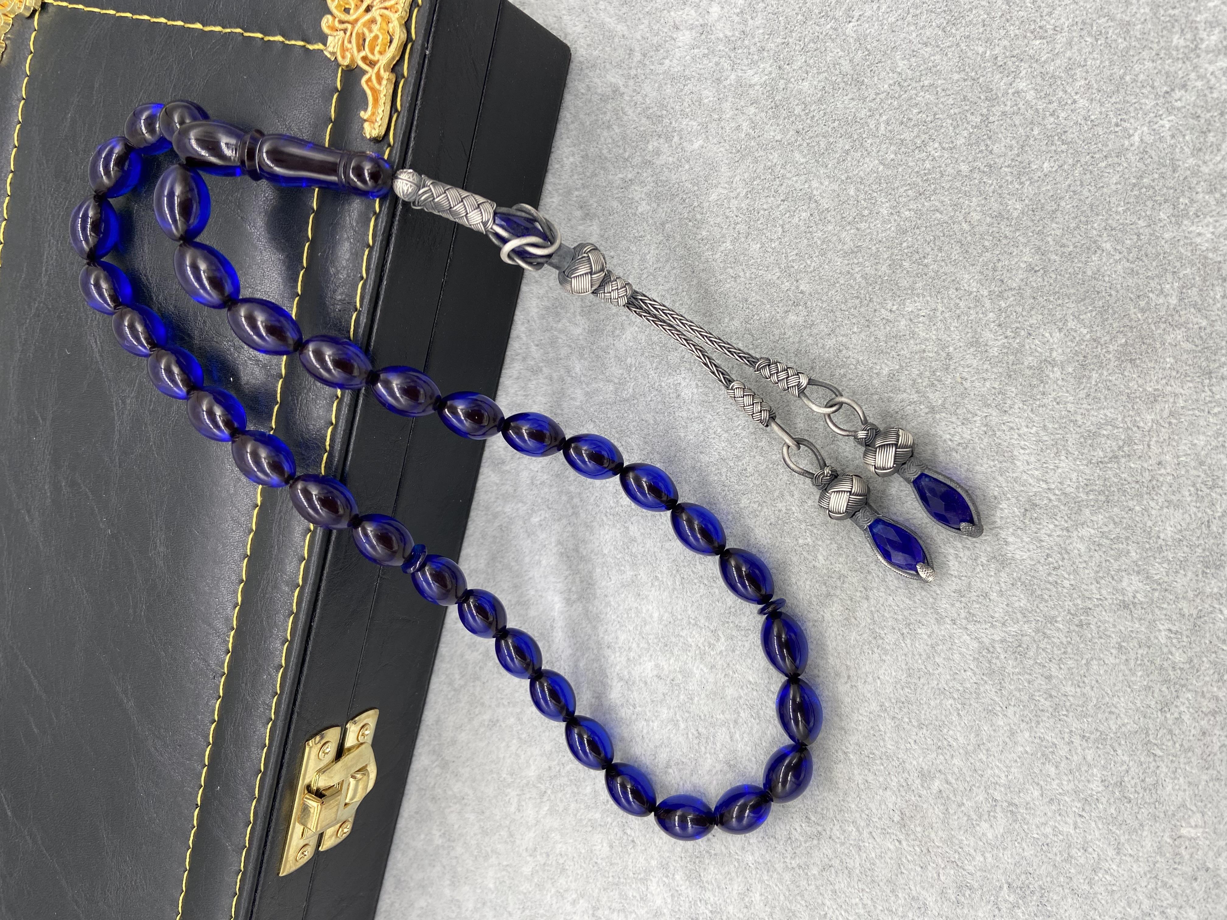 TRABZON EL ÖRMESİ GÜMÜŞ AKSESUARLI SIKMA KEHRİBAR