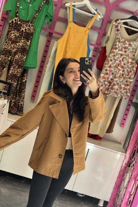 Tek Düğme Detaylı Blazer Ceket