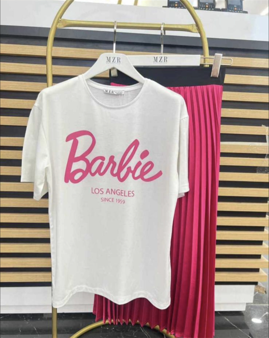 Barbie Los Angeles Baskılı T-shırt BEYAZ