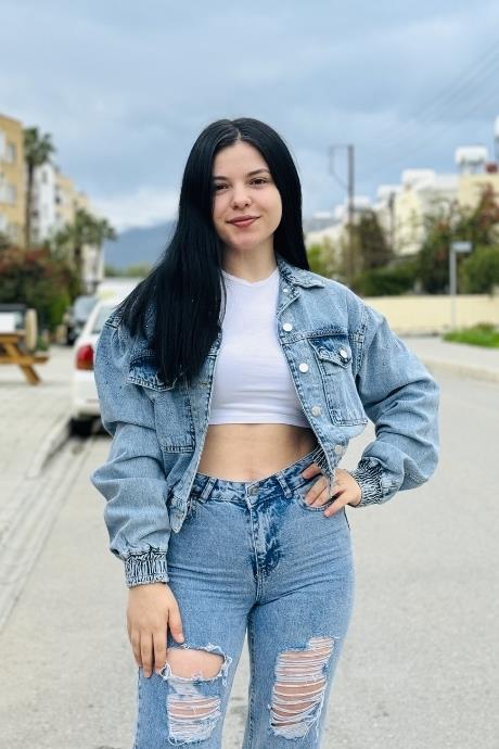 Bel Lastikli Taş İşleme Detaylı Bilek Lastikli Kot Ceket MAVİ