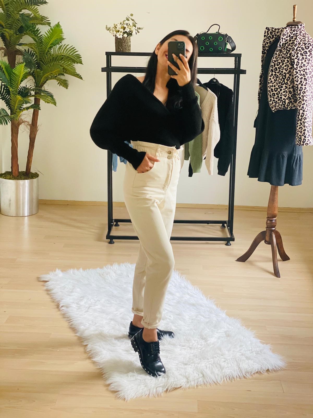 Beli Lastikli Mom Jean