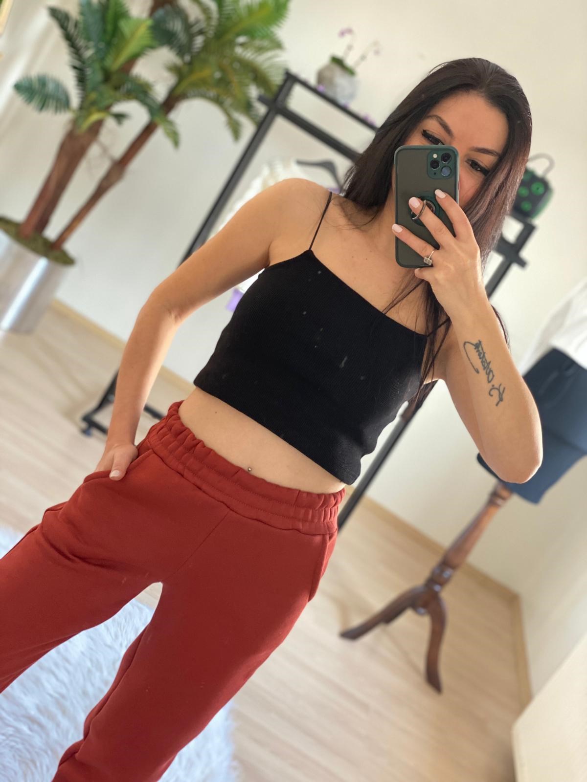 Kiremit Rengi Polar Yumoş Eşofman Altı