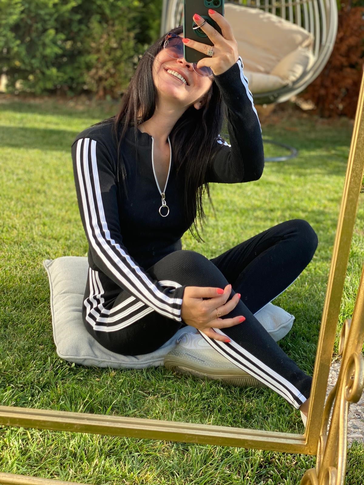 2'li Kaşkorse Fermuar ve Şerit Detaylı Takım