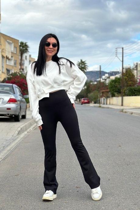İspanyo Paça Fitilli Tayt Pantolon SİYAH