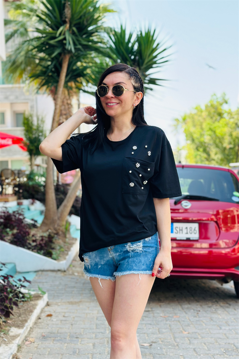 Taşlı T-shirt
