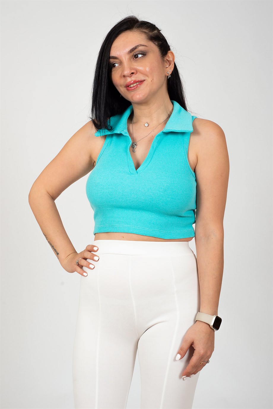 Bebe Mavi V Dekolte Yakalı Kaşkorse Bluz