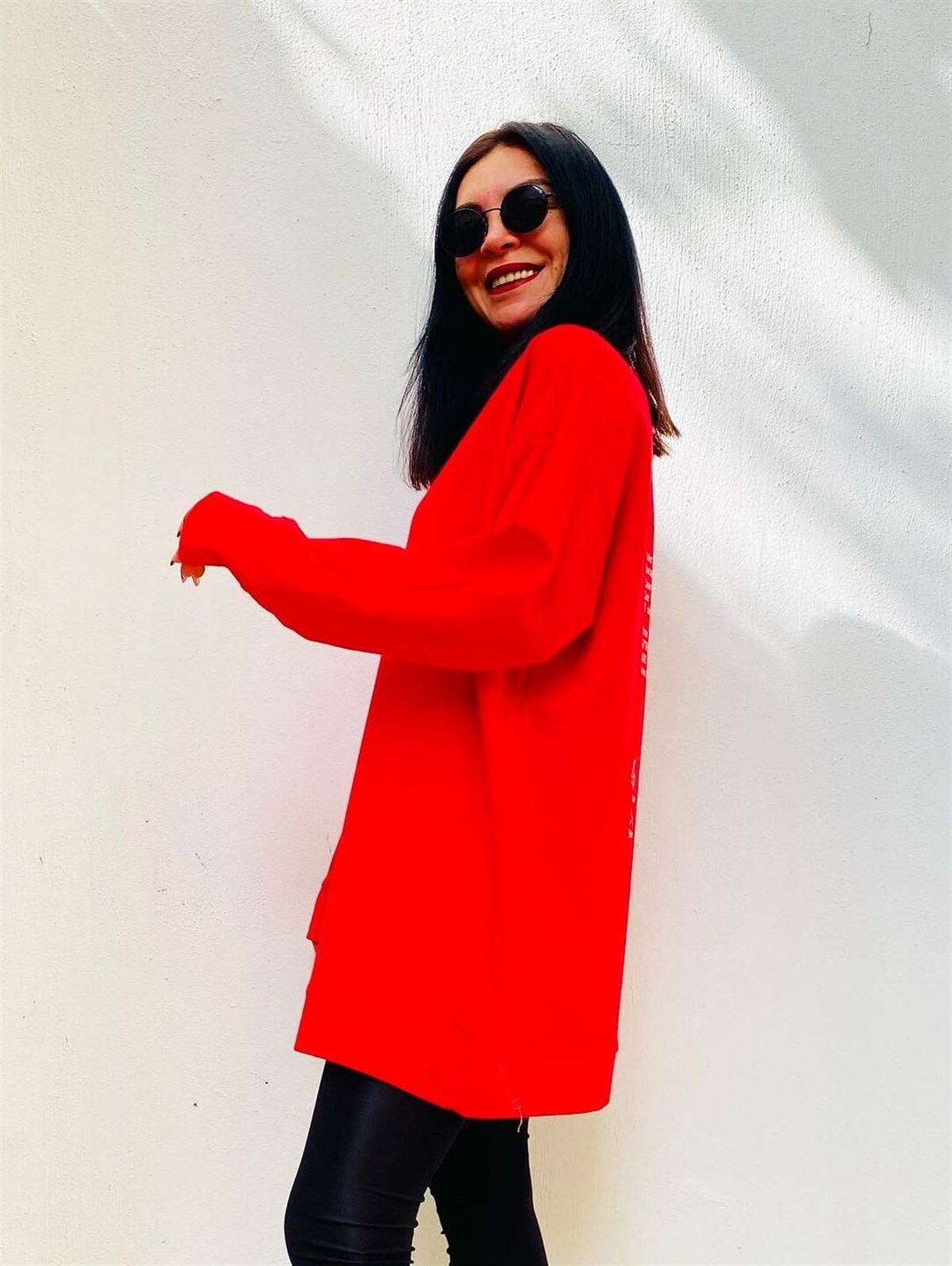 Balanciaga Pamuklu Kırmızı Tunik Sweat