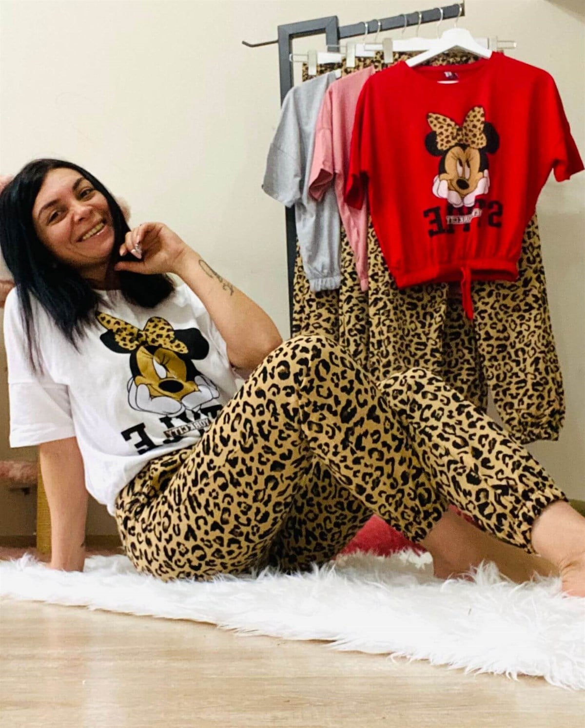 Beyaz Mickey Leopar Takım