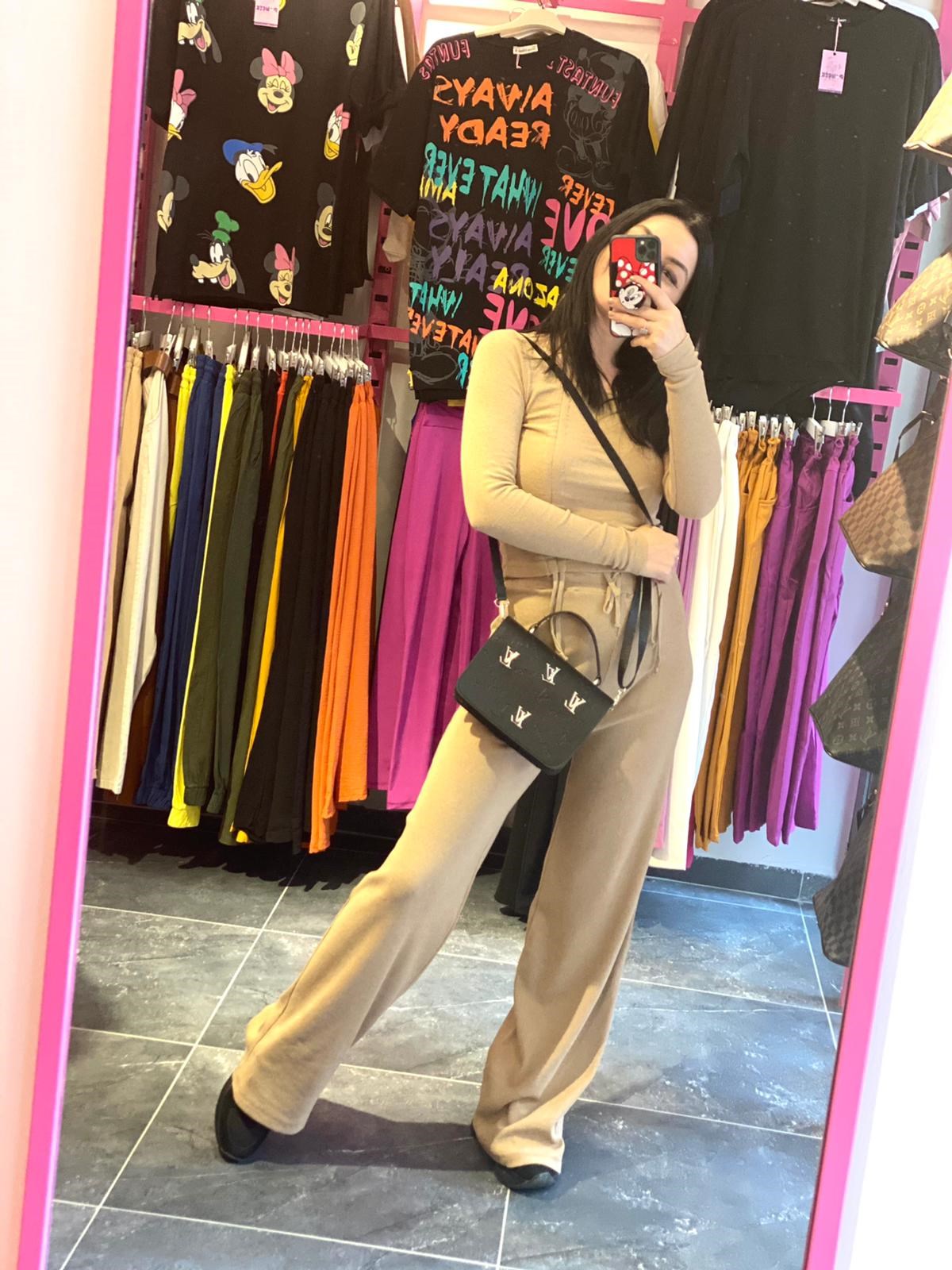 Büzgü Detaylı Tasarım Camel Kaşkorse Takım