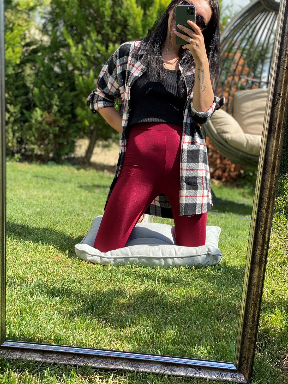 Disco Yüksek Bel Vişne Çürüğü Tayt