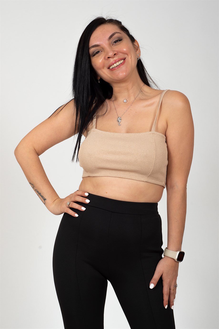 Vizon İnce Askılı Kaşkorse Crop
