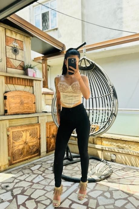 Siyah Skinny Jean Dar Paça