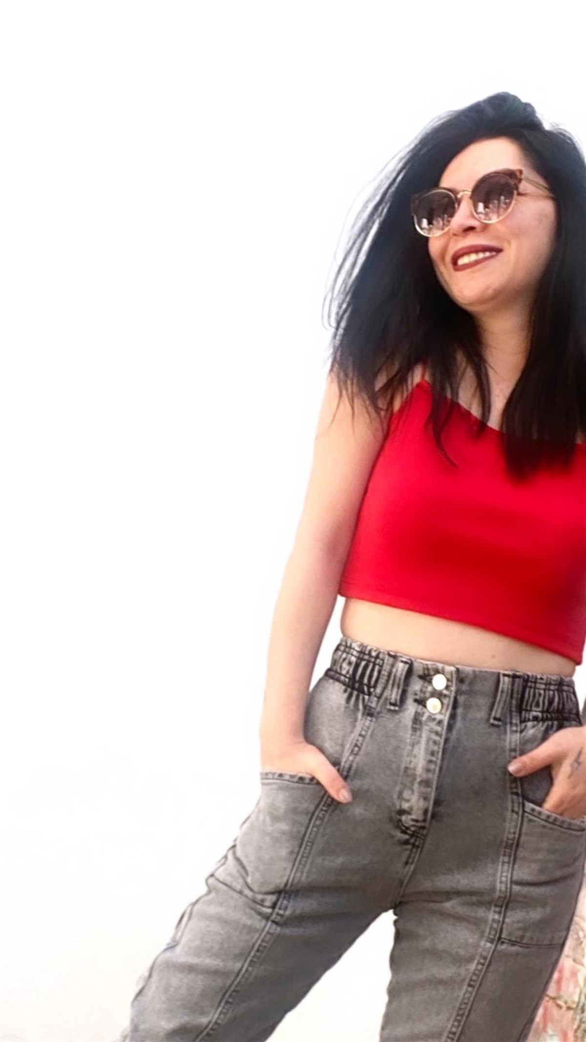 Kırmızı Kaşkorse Crop Top