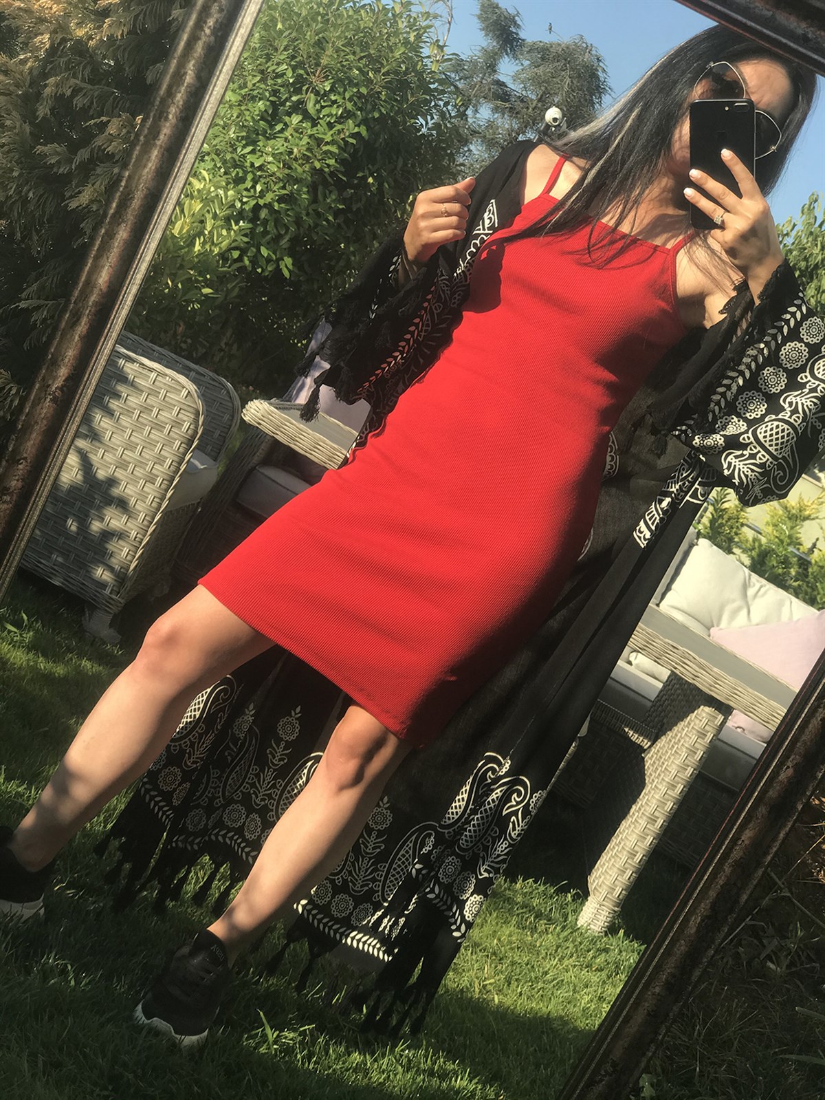 Kırmızı Kaşkorse Elbise