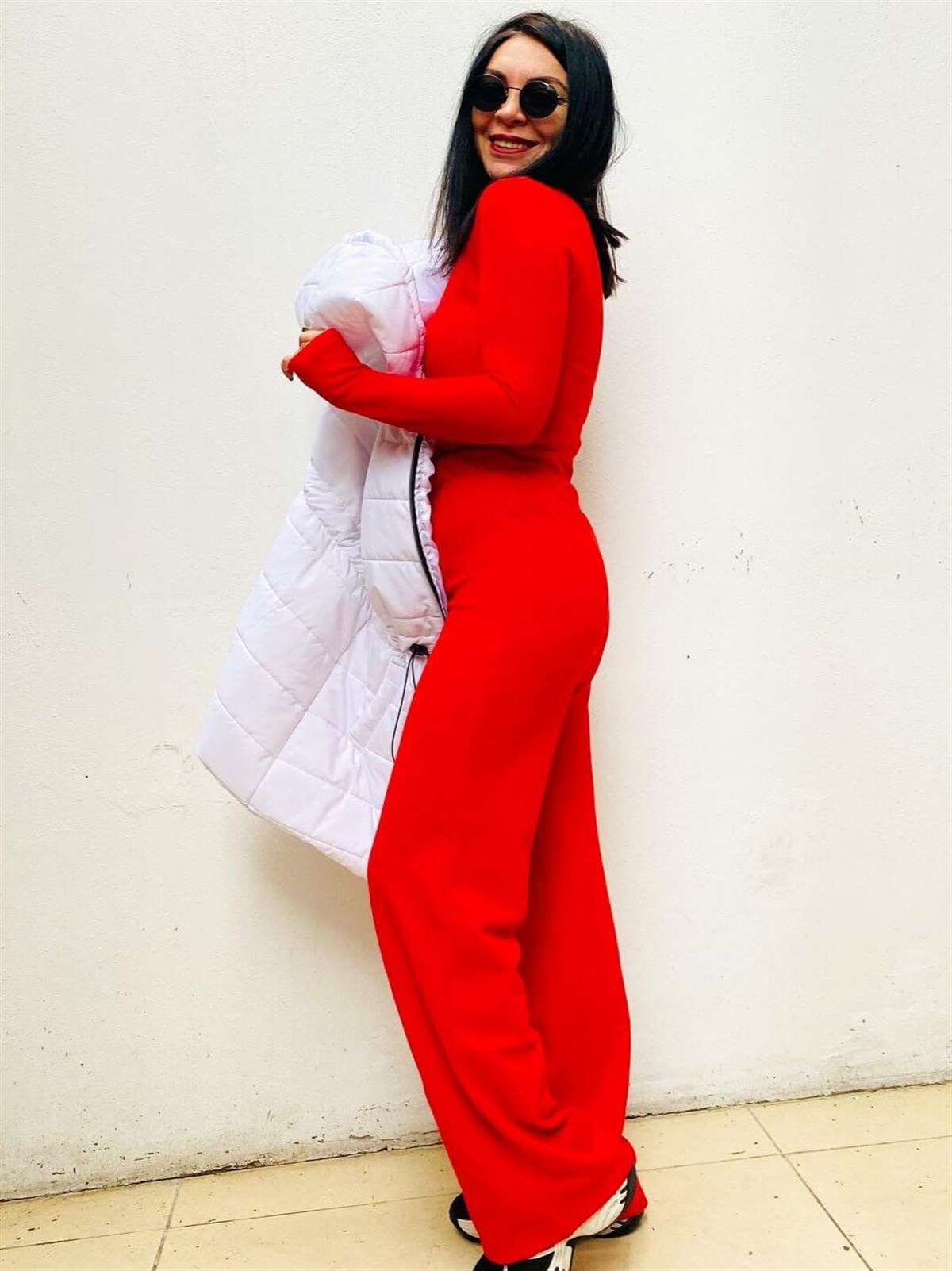 Kırmızı Pamuklu Triko Takım