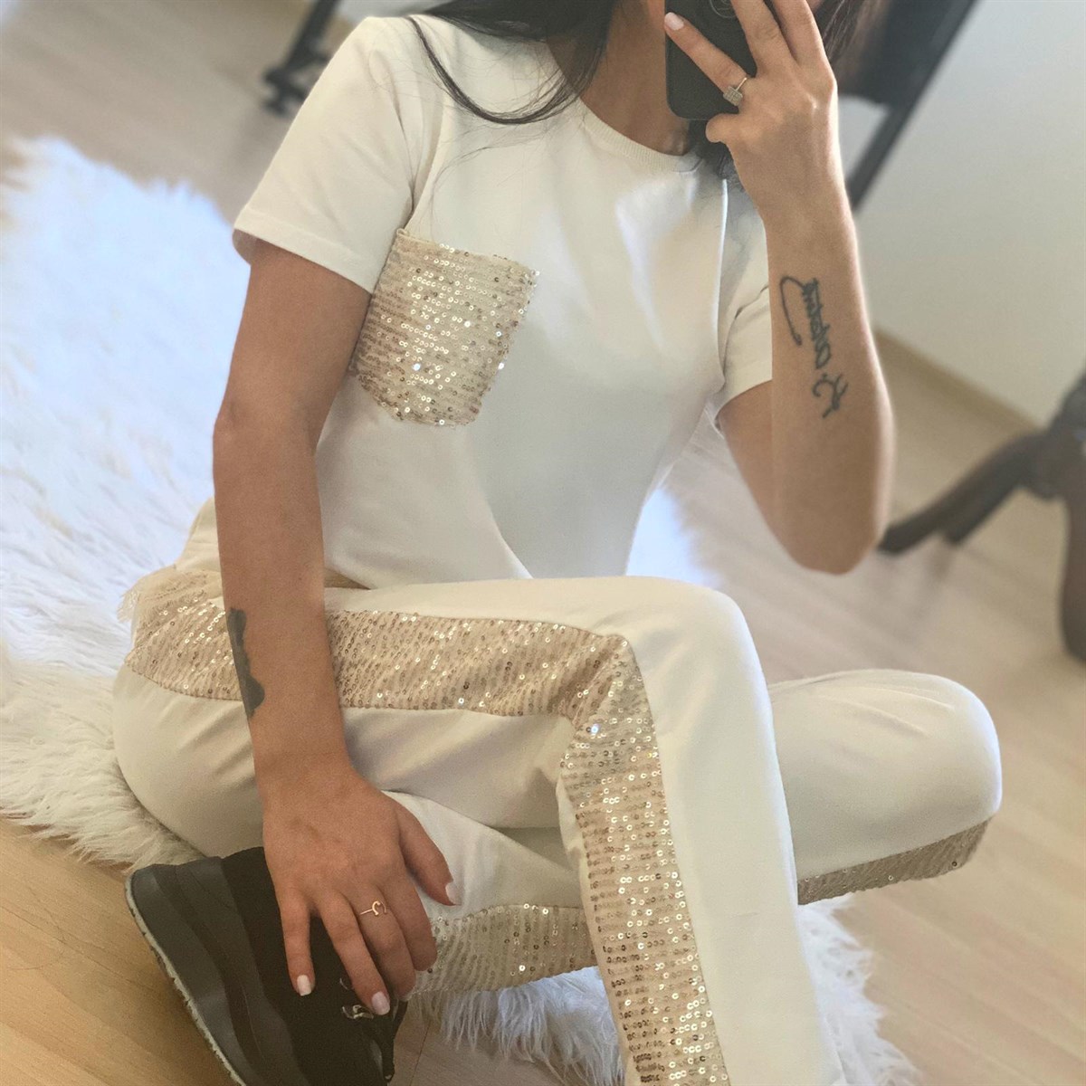 Payet ve Güpür Detaylı 2'li Takım