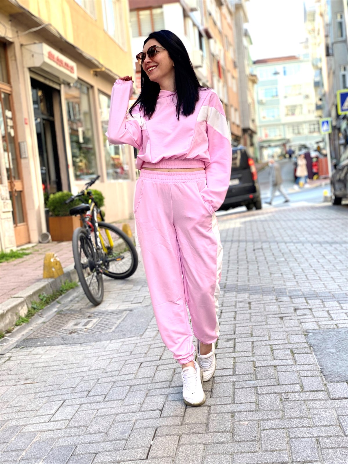 Pembe 2'li Kapşonlu Eşofman Takımı 