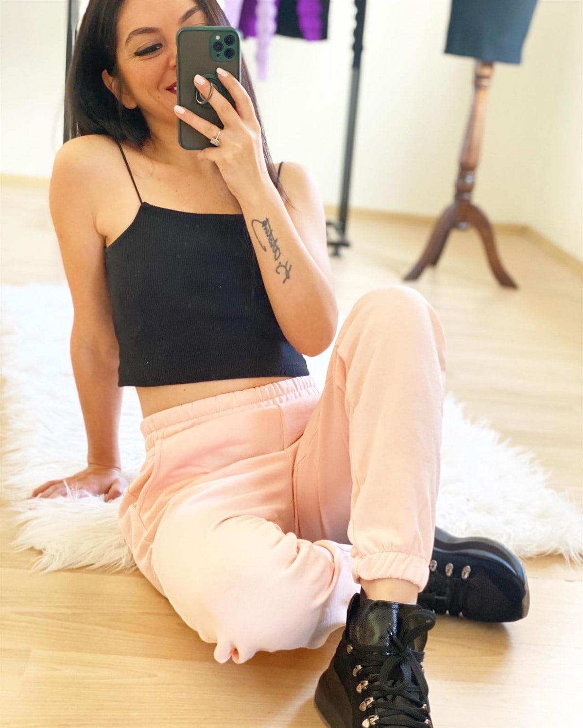 Pudra Pembe Polar Yumoş Eşofman Altı