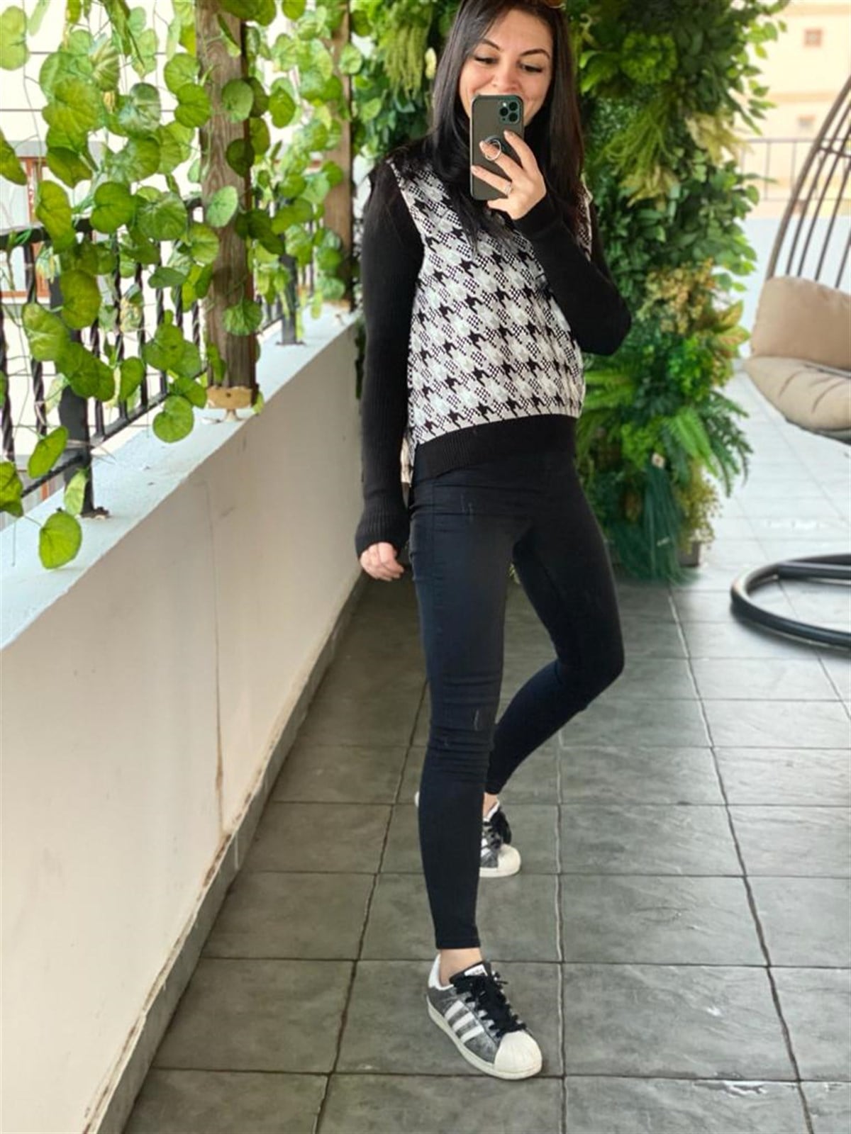 Tırnak Detaylı Antrasit Skinny Jean