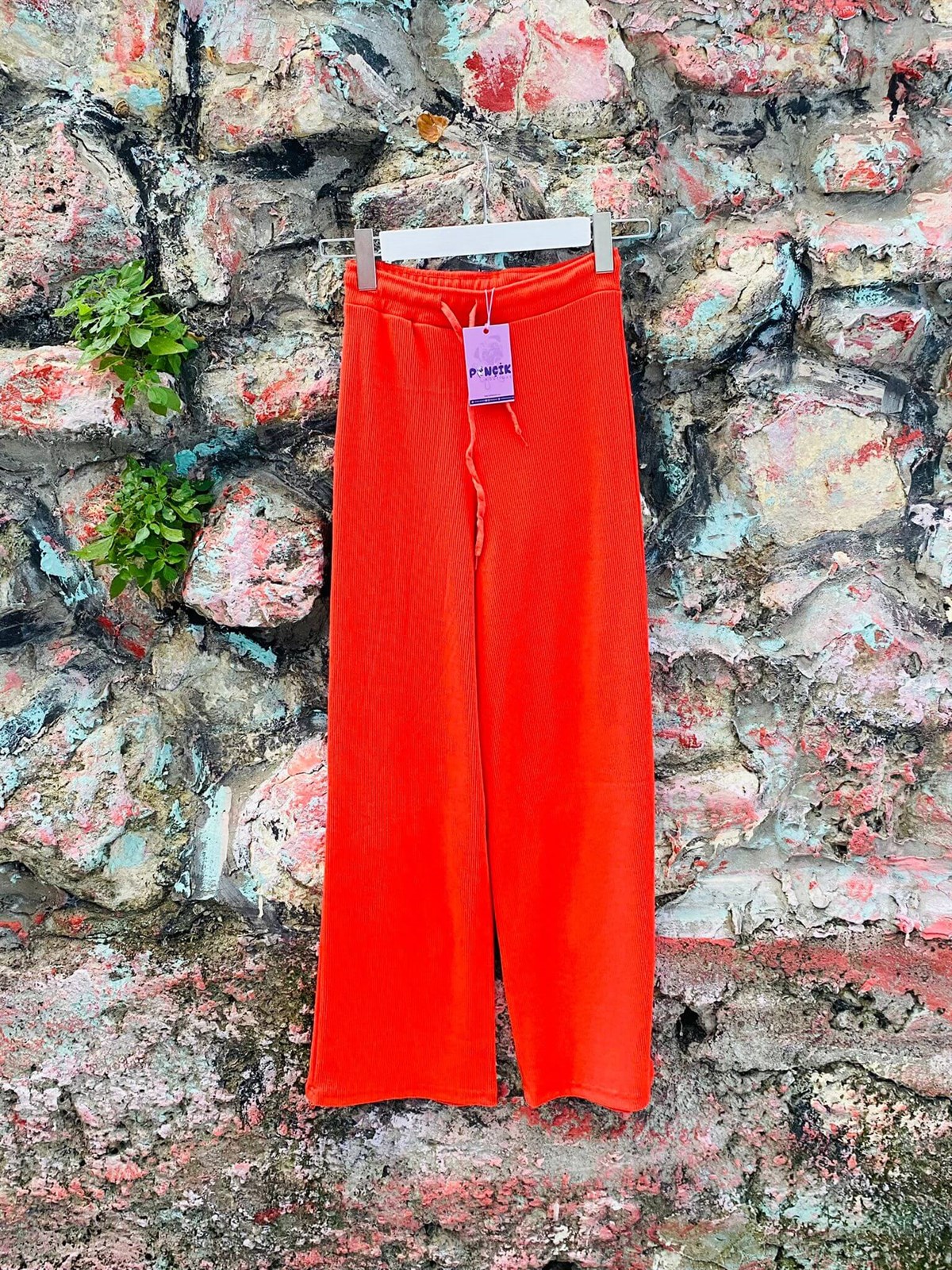 Turuncu Kaşkorse Palazzo Pantolon