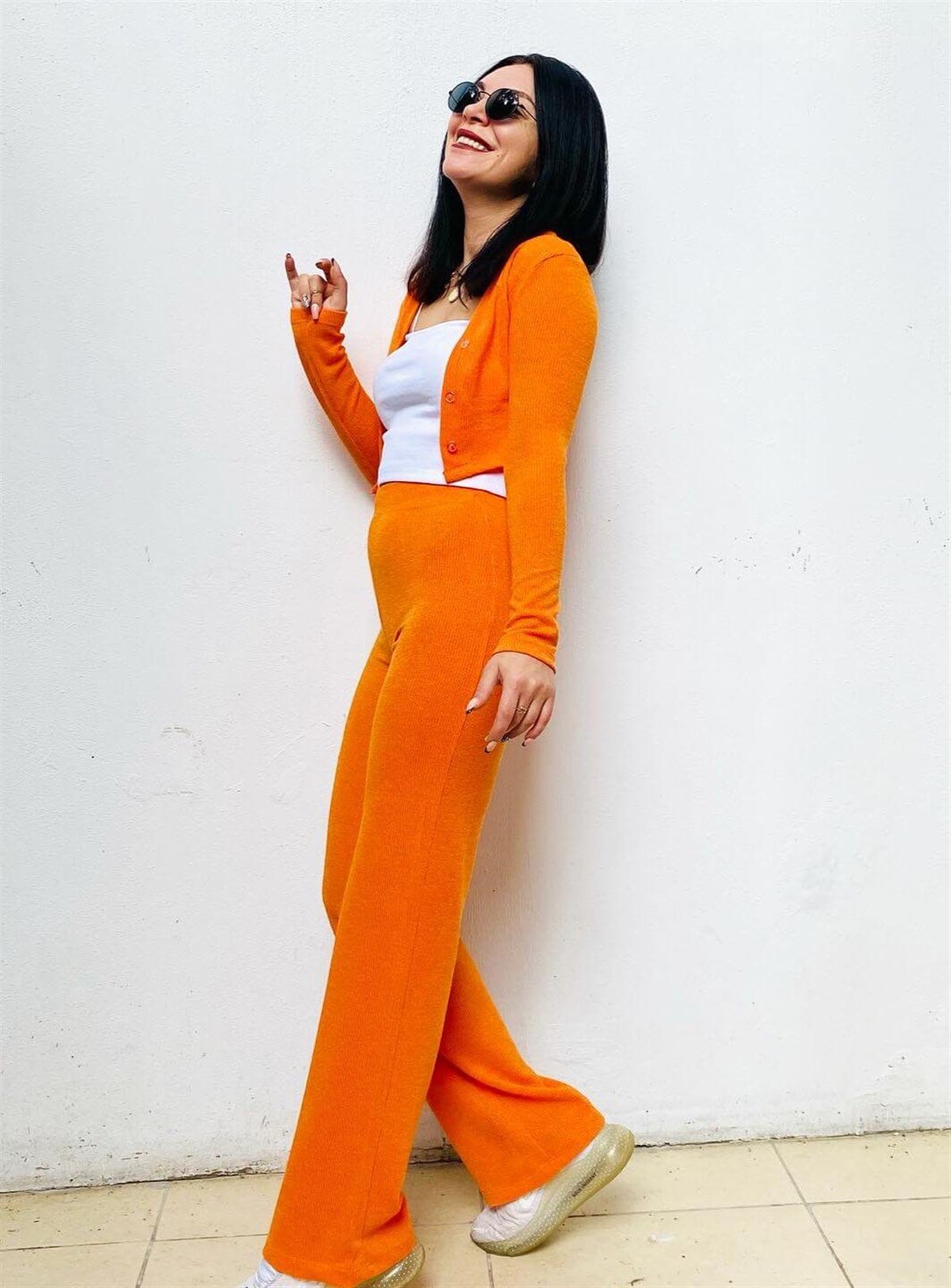 Turuncu Pamuklu Triko Takım