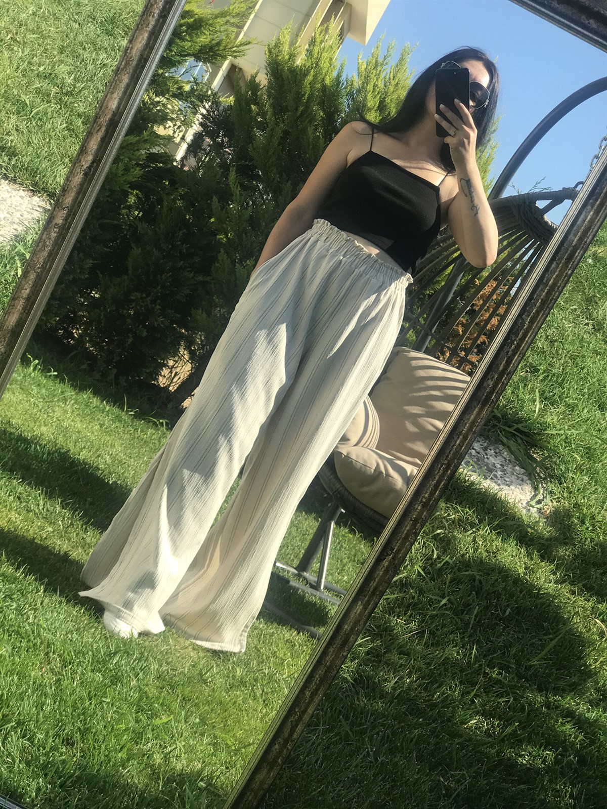Yırtmaçlı Beli Lastikli Pantolon