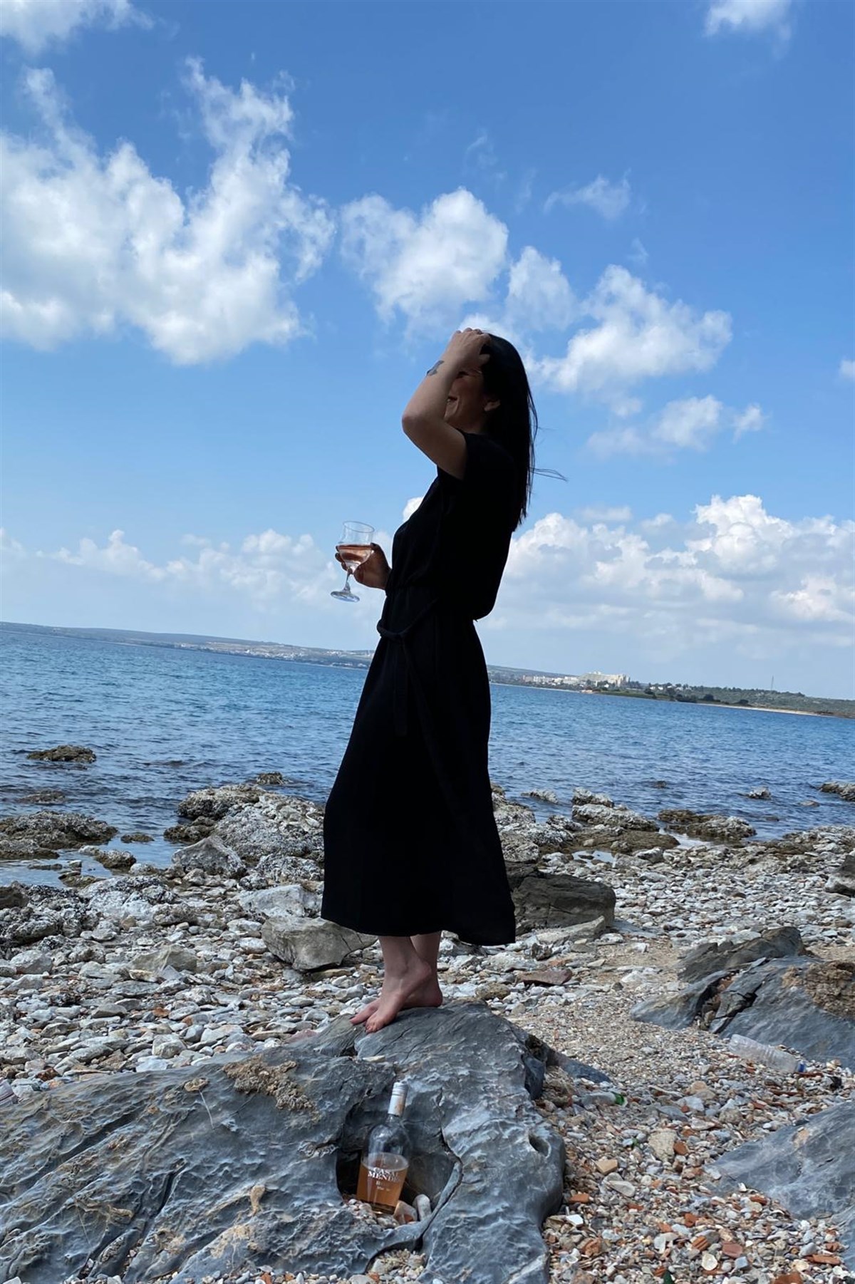 Zara Model Midi Boy Süper Kurtarıcı Tiril Tiril Siyah Elbise