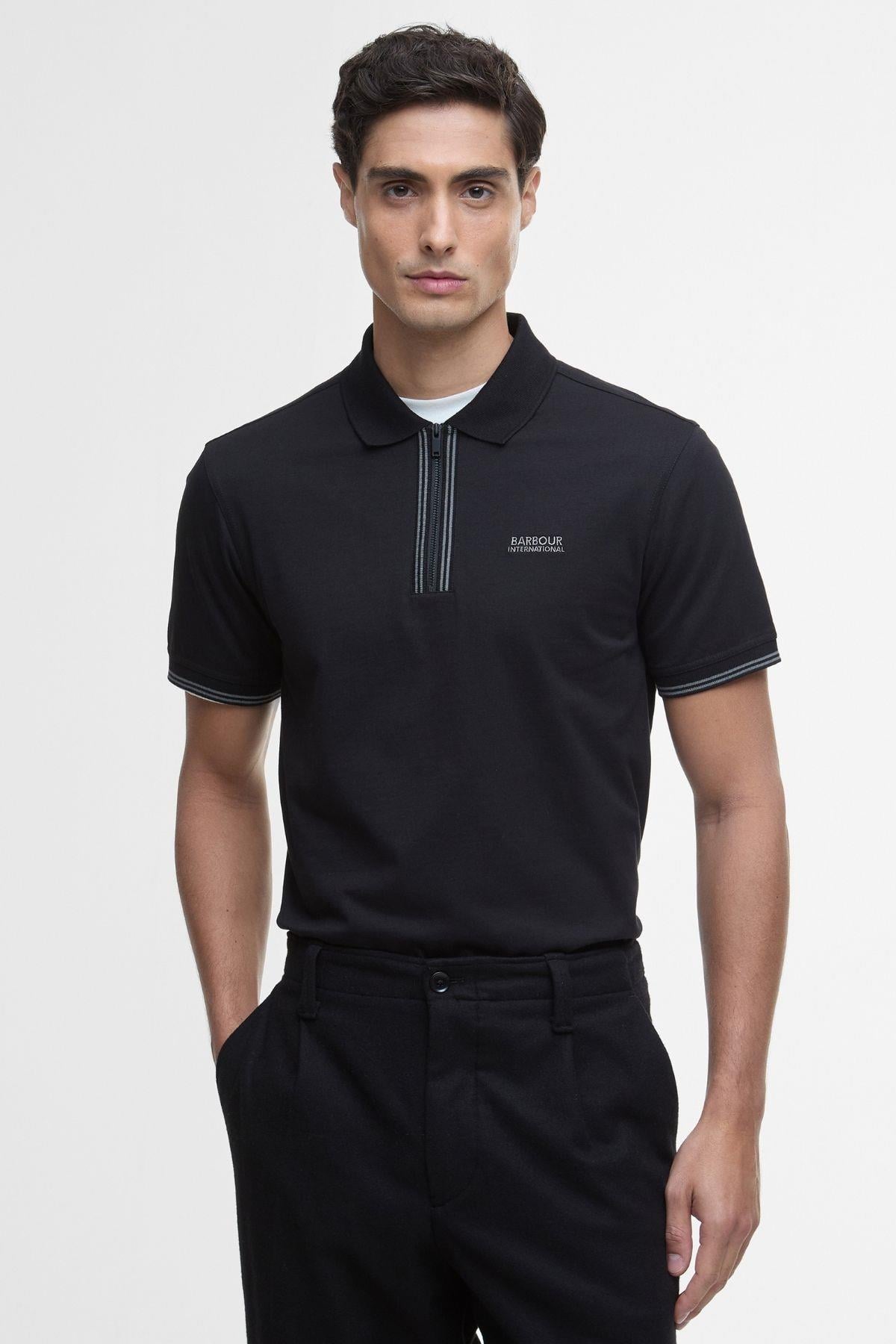 B.Intl Ollie Twin Tipped Placket Polo Yaka BK11 Black