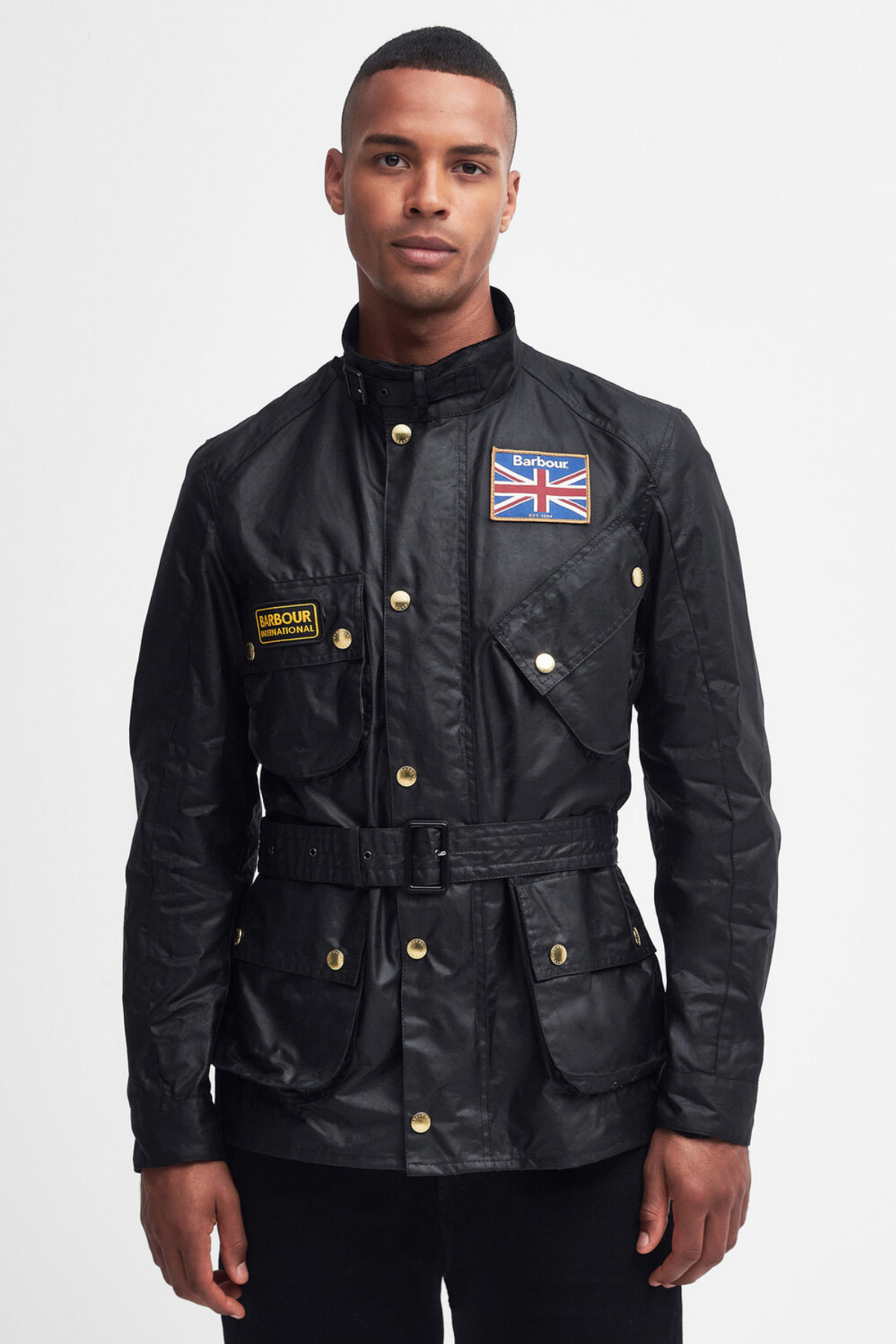 B.Intl Union Jack International Yağlı Ceket BK91 Black