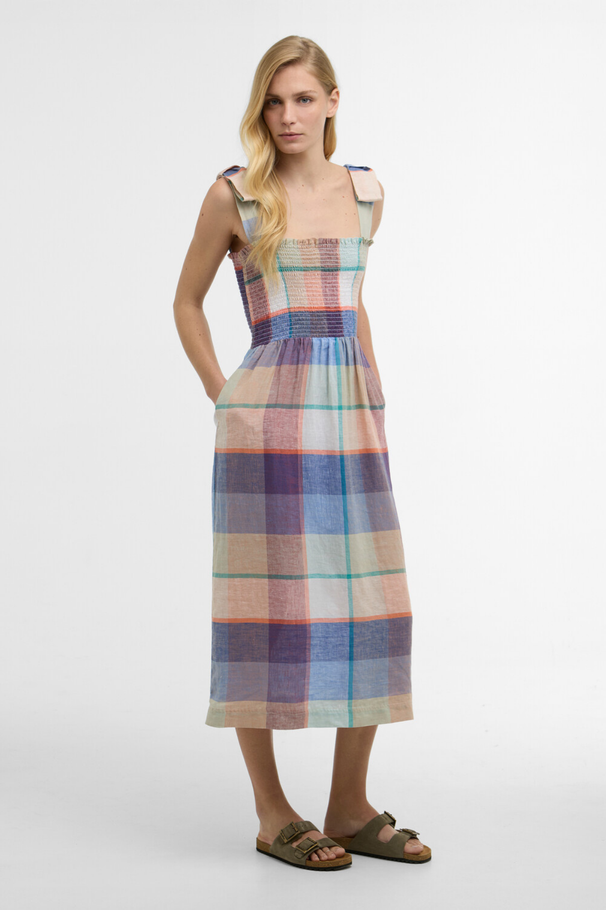 Barbour Amelie Midi Elbise MI11 Multi Check