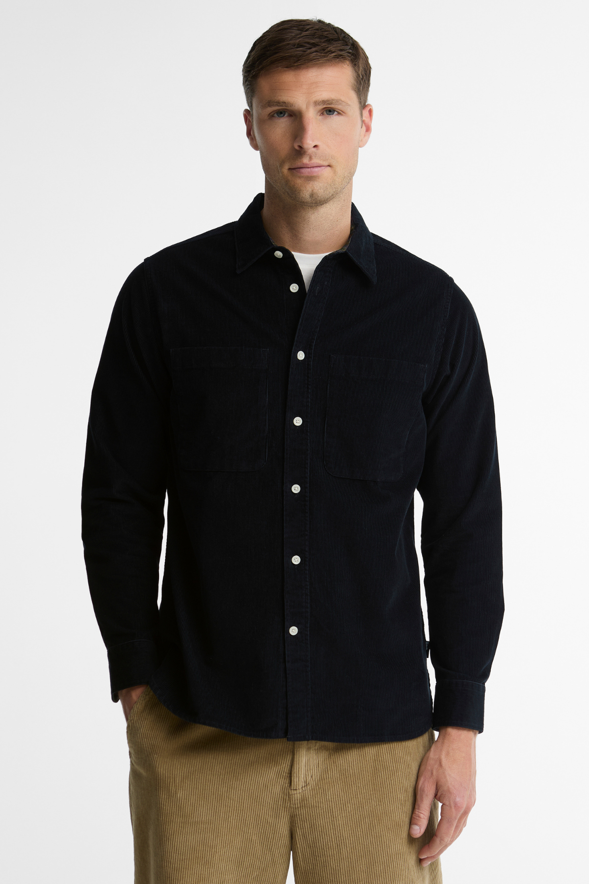 Barbour Authentic Cord Gömlek NY74 Dark Navy