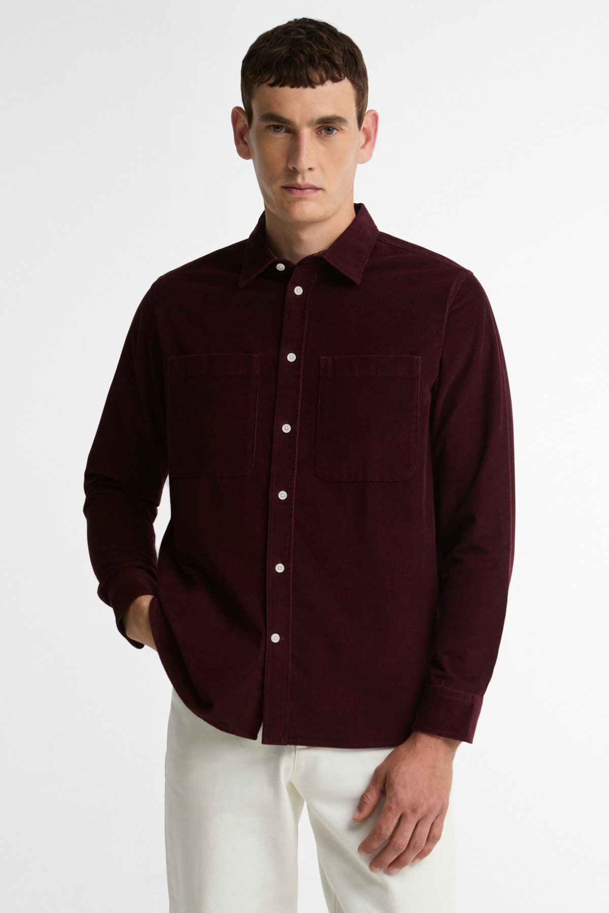 Barbour Authentic Cord Gömlek RE39 Burgundy