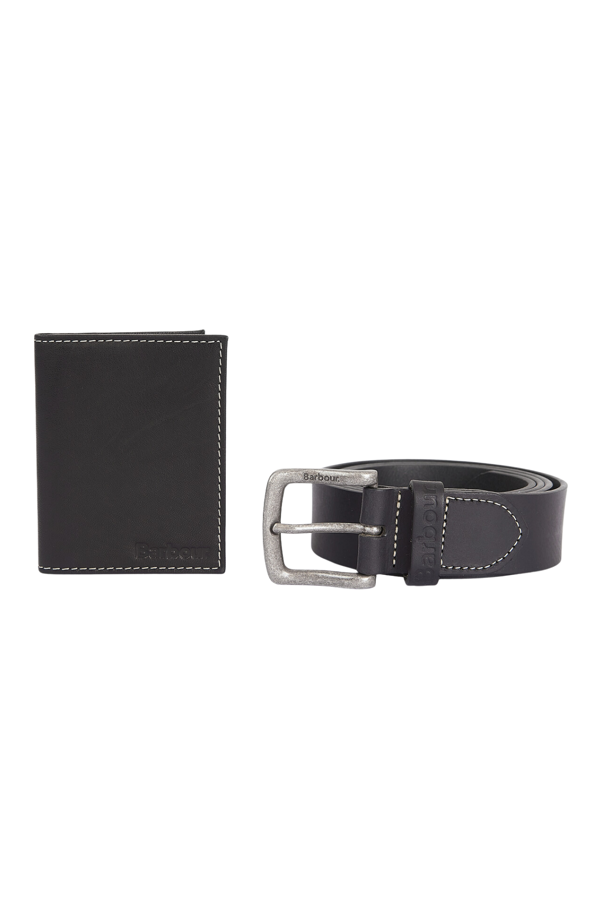 Barbour Billfold Deri Kemer & Cüzdan Hediye Seti BK31 Black