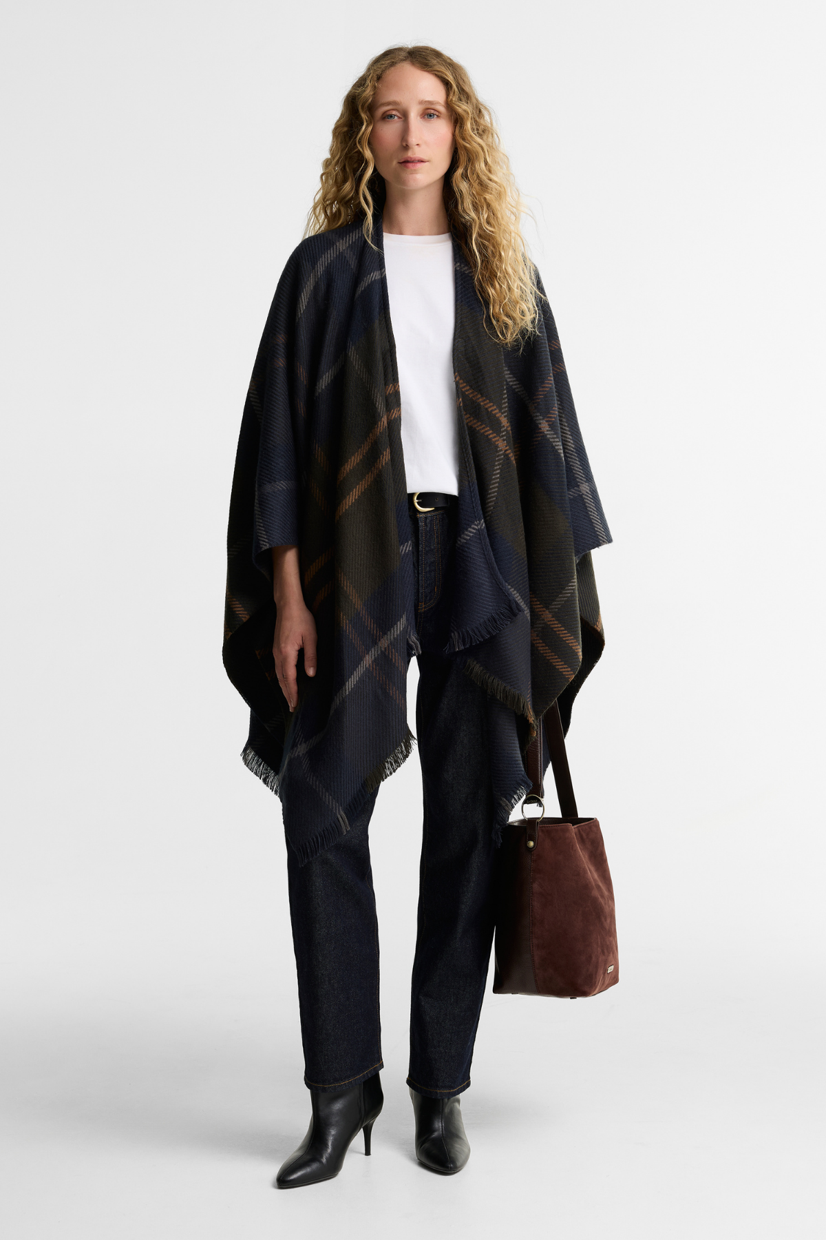 Barbour Blair Tartan Panço Şal TN43 Shadow Classic Tartan