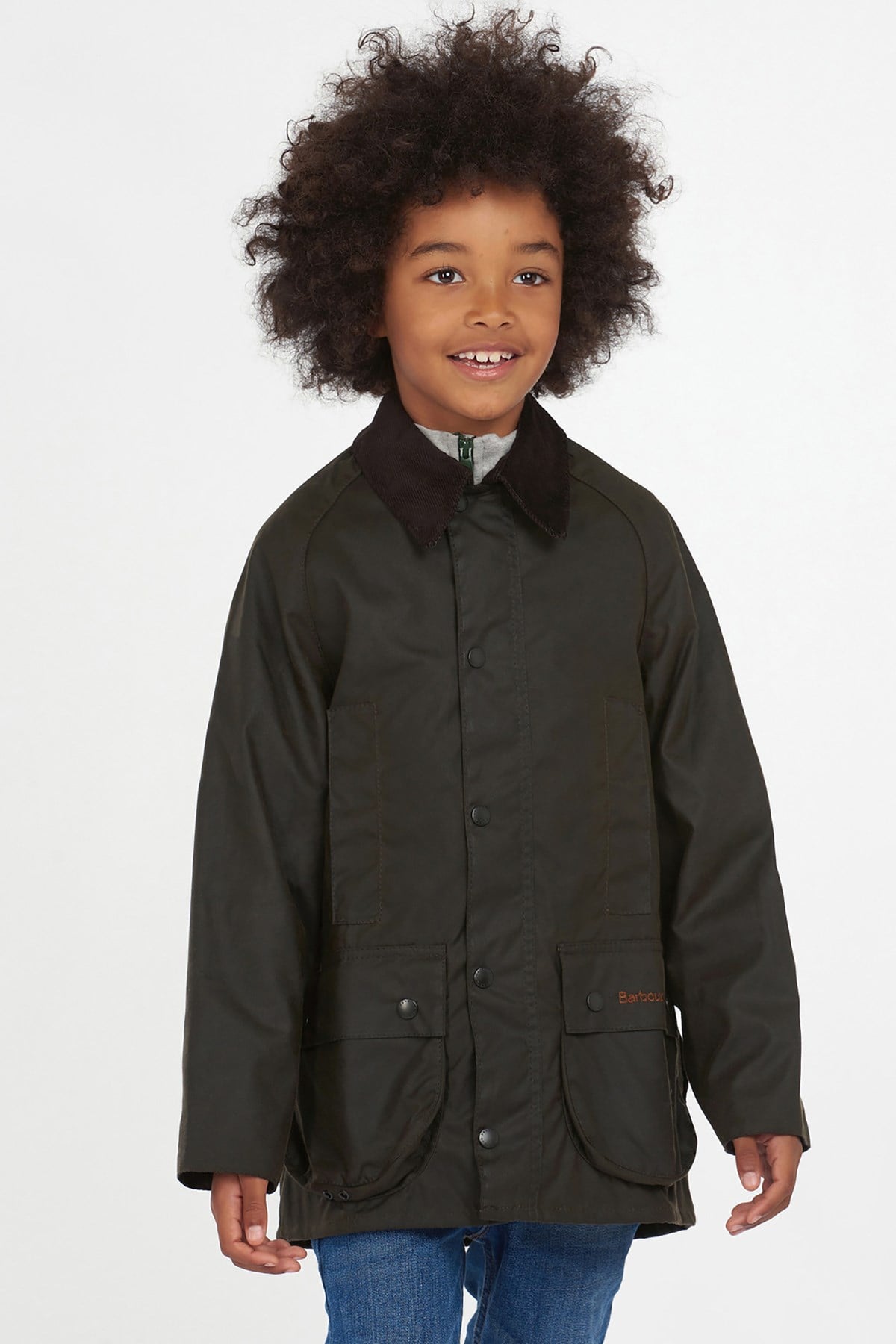 Barbour Boys Beaufort Wax Jacket OL75 Olive