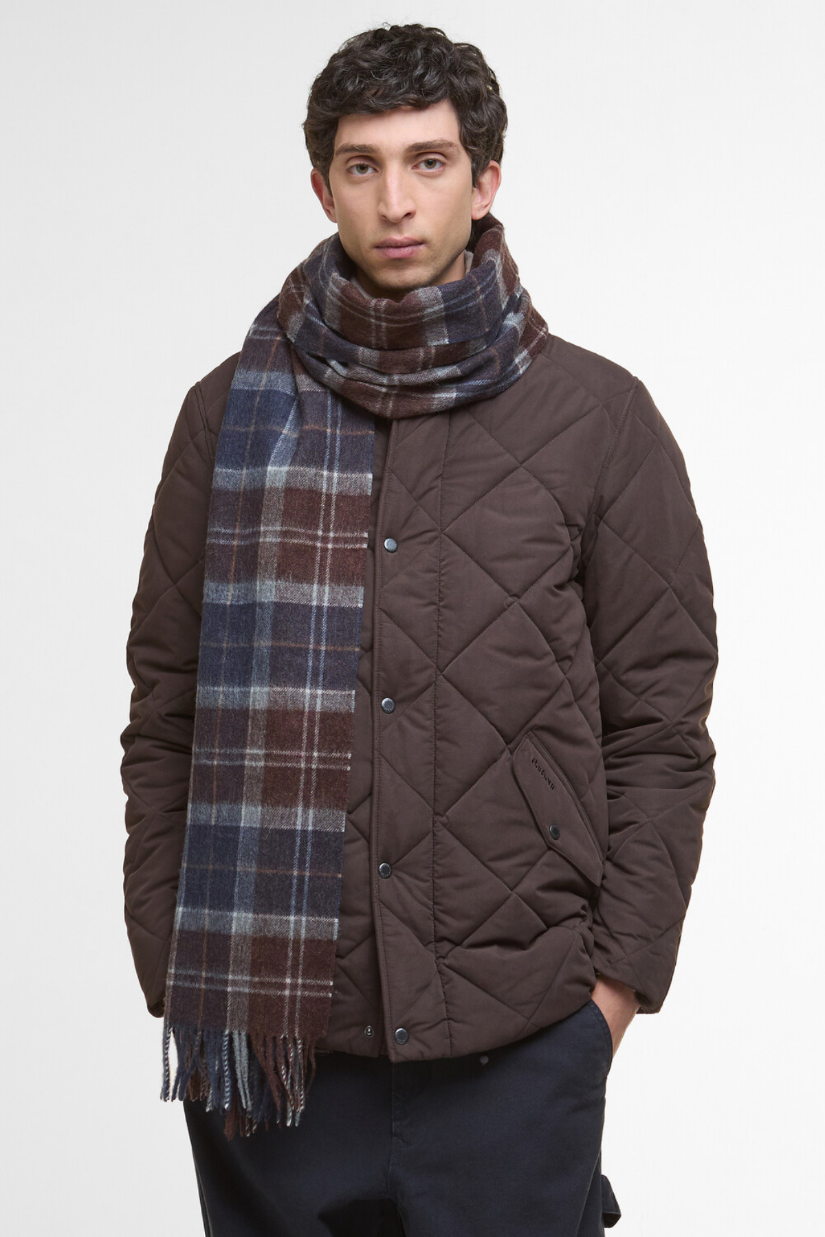 Barbour Braden Tartan Atkı TN38 Midnight Oak Tartan