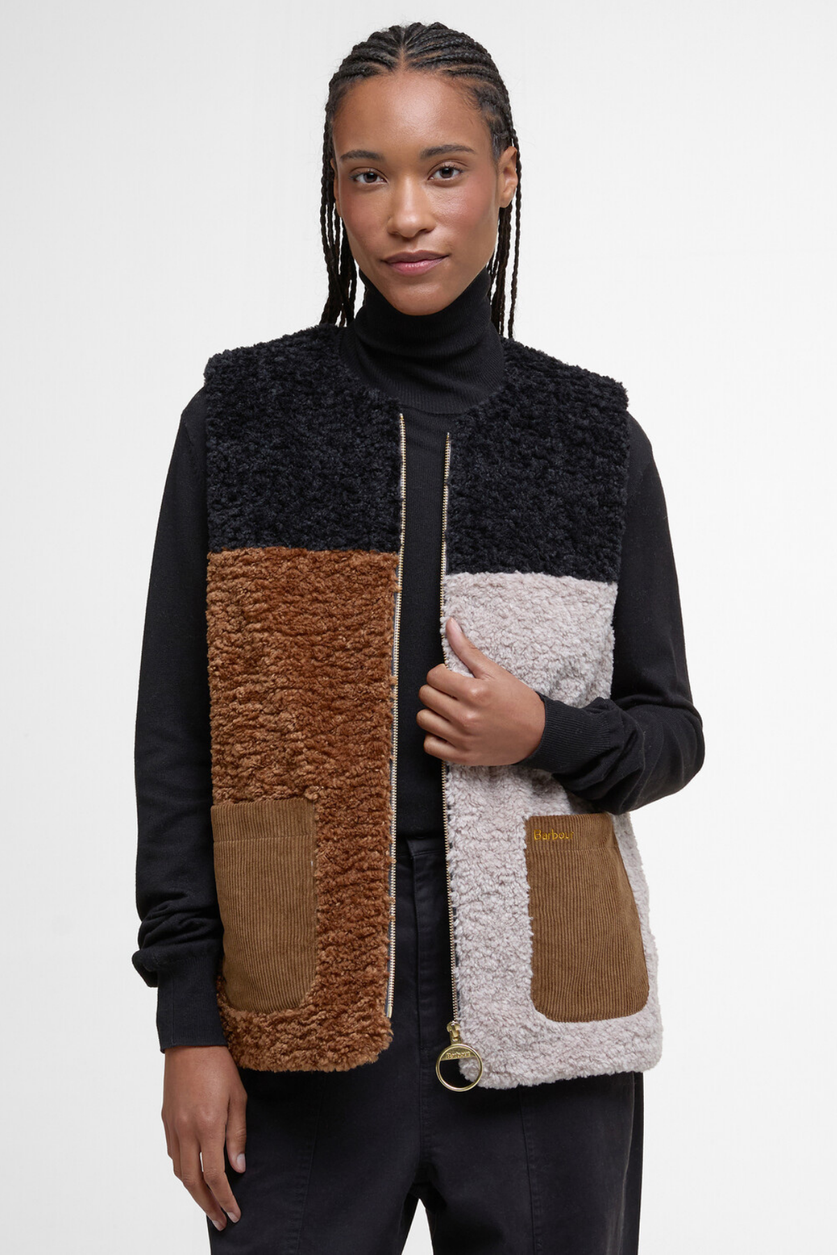 Barbour Cathy Polar Yelek ST31 Natural/Camel/Black