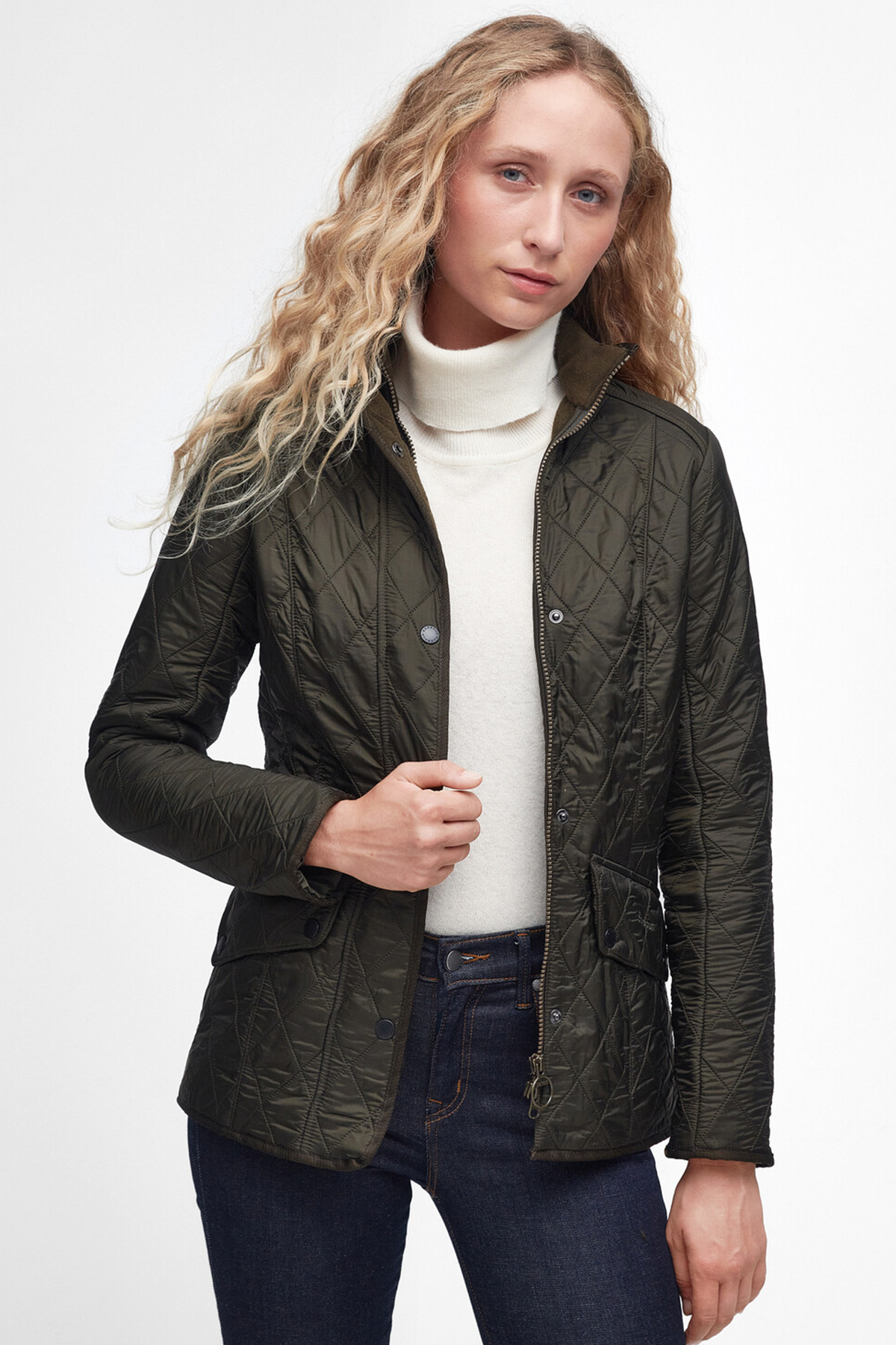 Barbour Cavalry Polar Kapitone Ceket OL91 Dk.Olive-Olive