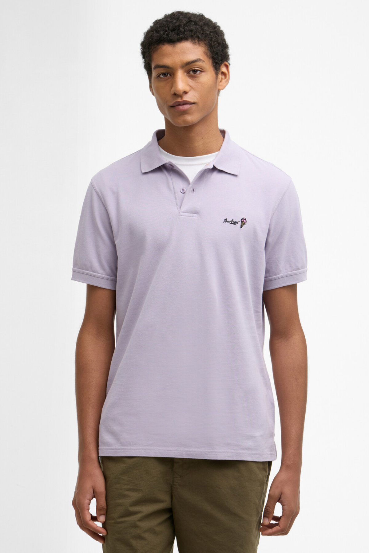 Barbour Comebe Tailored Fit Polo Yaka PU39 Heather Mist