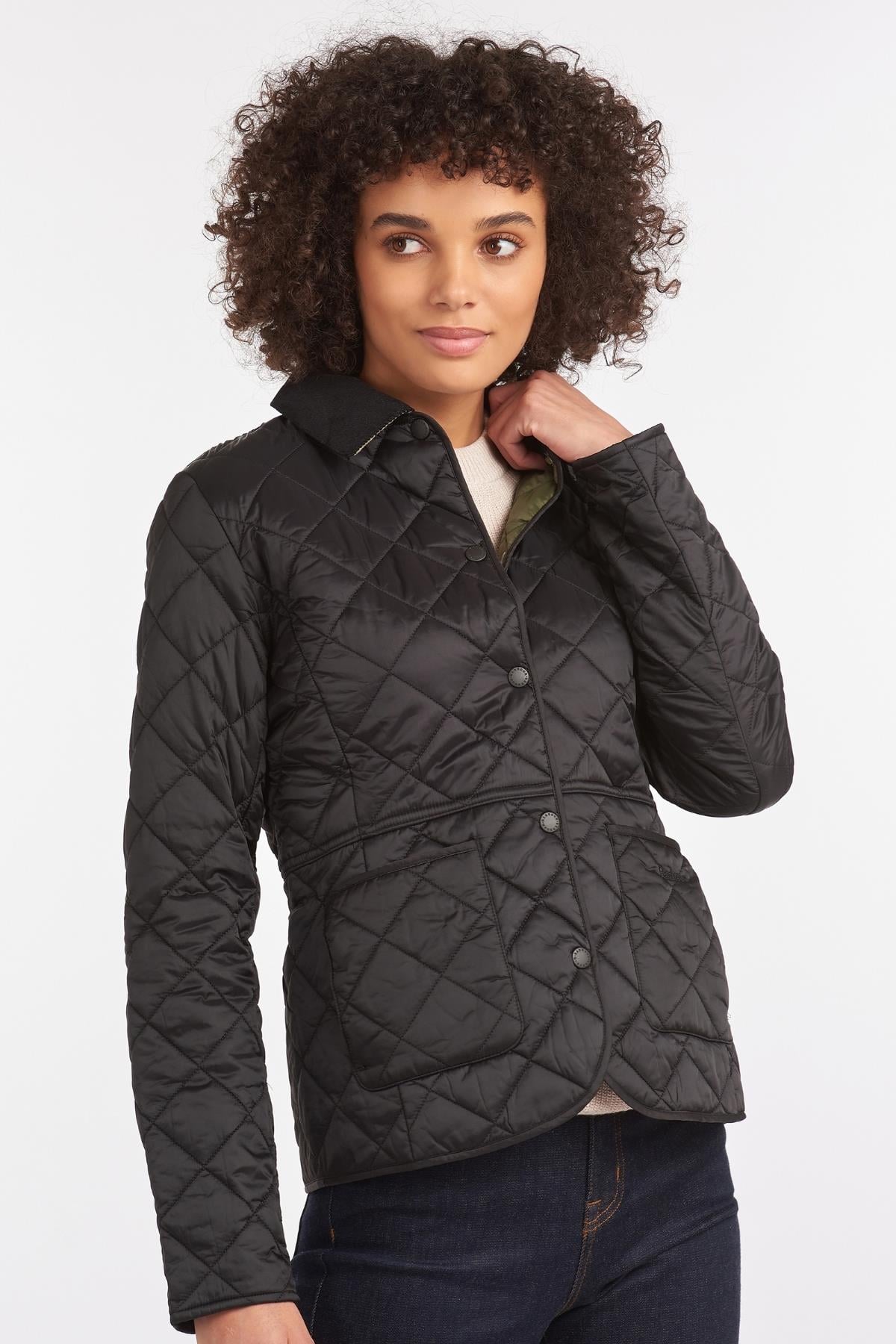 Barbour Deveron Kapitone Ceket BK91 Black/Olive