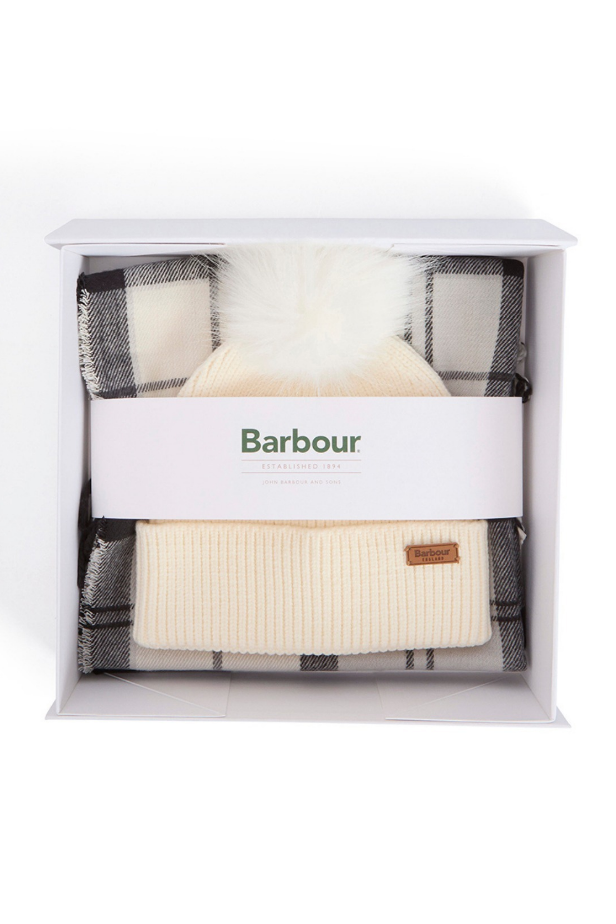 Barbour Dover Bere & Hailes Şal Hediye Seti GY31 Monochrome Tartan